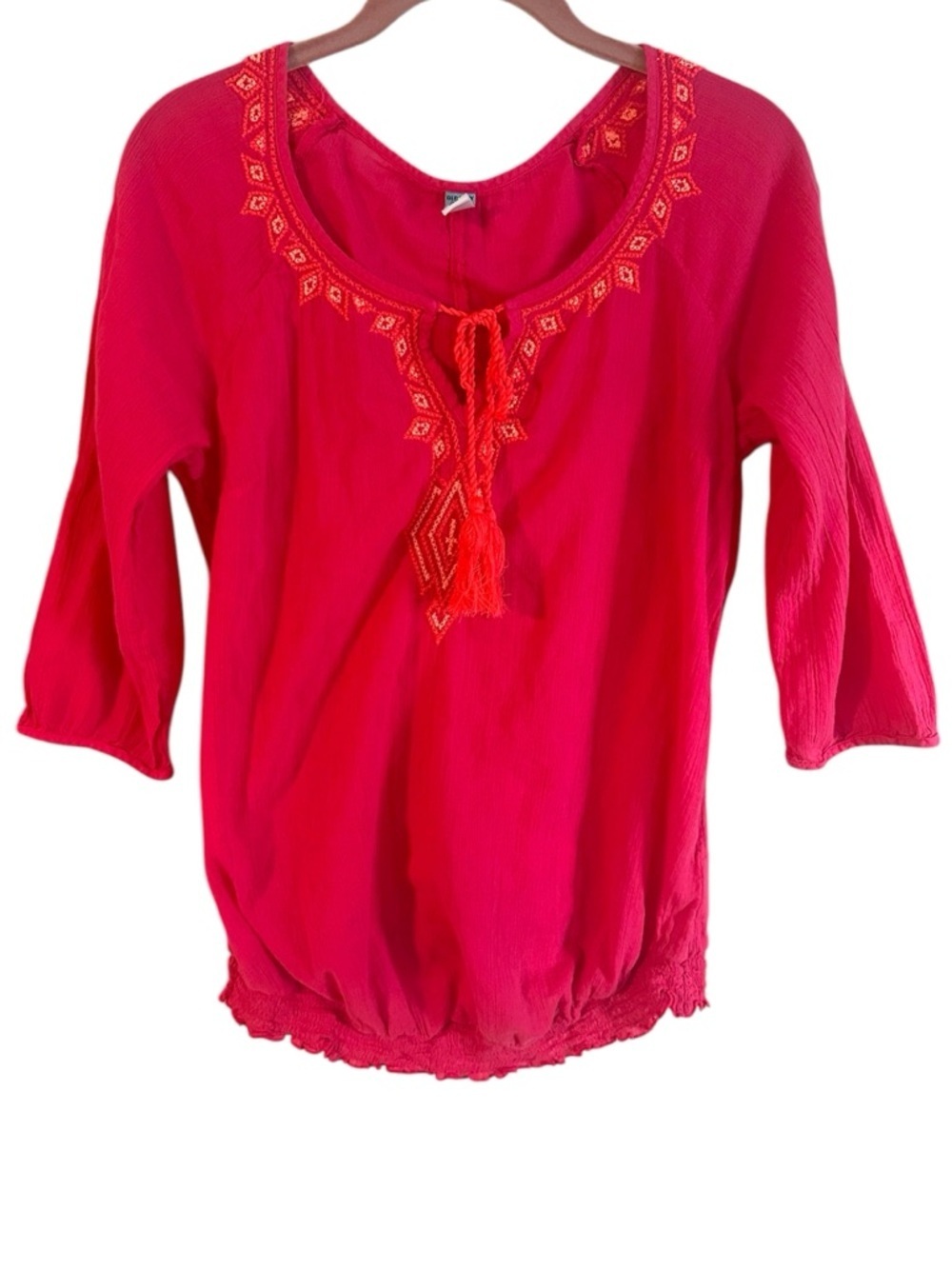 Old Navy Maternity Pink Embroidered Cotton Top s